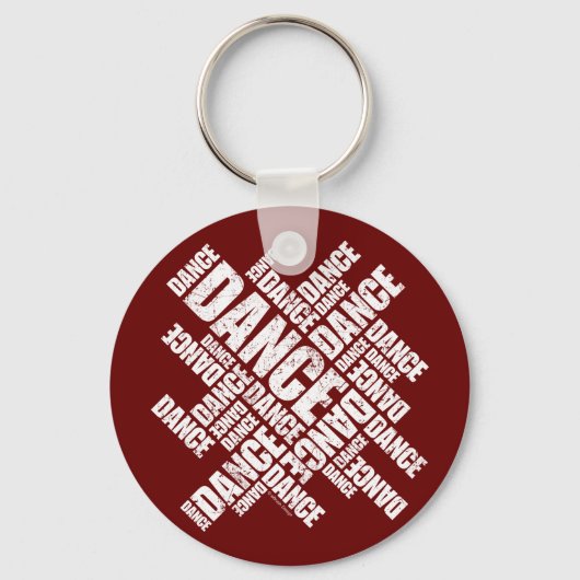 Typografischer Tanz (gestört) Schlüsselanhänger (Vorderseite)