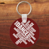 Typografischer Tanz (gestört) Schlüsselanhänger (Vorderseite)