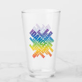 Typografischer Tanz Glas (Vorderseite)