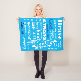 Typografisches ART Design, Personalisieren für ei Fleecedecke