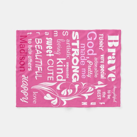 Typografisches ART Design, Personalisieren für ein Fleecedecke (Vorderseite (Horizontal))