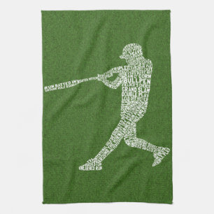 Typografisches Baseball Softball Player Teetuch Handtuch