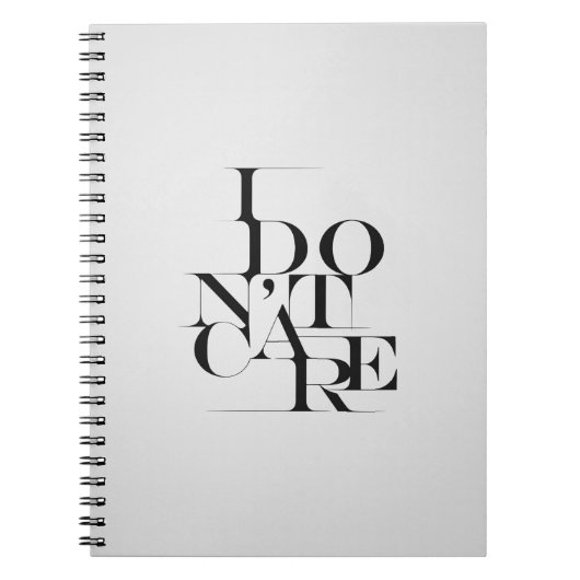 Typografisches Design aus Schwarz und Weiß "I Don' Notizblock (Vorderseite)