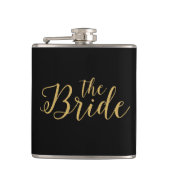 Typografisches Design des Glitzer Bride-Gold Flachmann (Vorderseite)