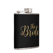 Typografisches Design des Glitzer Bride-Gold Flachmann (Rechts)