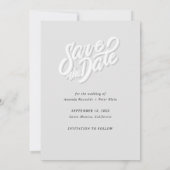 Typografisches Foto Elegant Wedding Save The Date (Rückseite)