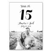 Typografisches Foto Hochzeitkarte Tischnummer (Rückseite)