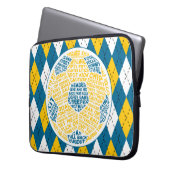 Typografisches Fußballdesign Laptopschutzhülle (Vorderseite Links)