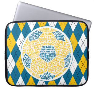 Typografisches Fußballdesign Laptopschutzhülle
