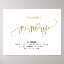 Typografisches Gold im liebenden Gedächtnisschild Poster