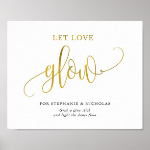 Typografisches Gold lasse Liebe glühen Poster