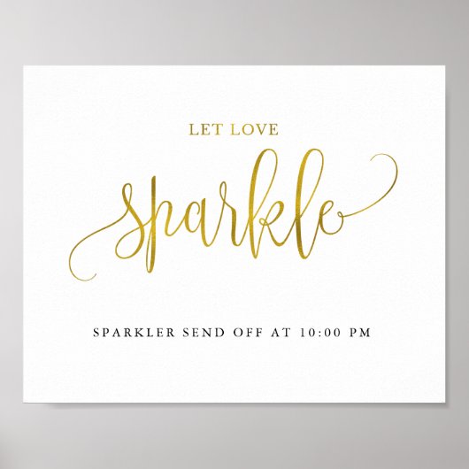 Typografisches Gold lassend Liebe Funkeln Hochzeit Poster (Vorne)
