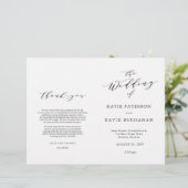 Typografisches Hochzeitsprogramm (Stehend Vorderseite)