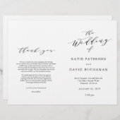 Typografisches Hochzeitsprogramm (Vorne/Hinten)