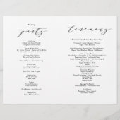 Typografisches Hochzeitsprogramm (Rückseite)