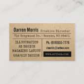 Typografisches Kraftpapier Visitenkarte (Rückseite)