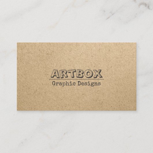 Typografisches Kraftpapier Visitenkarte (Vorderseite)