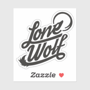 Typografisches Lone-Wolf-Logo Aufkleber