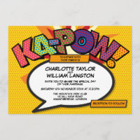 Typografisches Modernes Comic Buch Pop Hochzeit