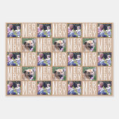 Typografisches Quadrat Fotos neutrale Farben Geschenkpapier Set (Vorderseite)