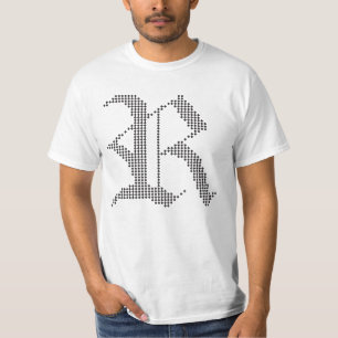 Typografisches R Gothic-Letter Design T-Shirt