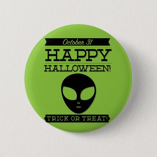 Typografisches Retro Halloween Button (Vorderseite)