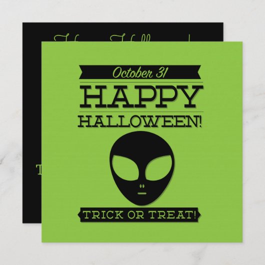 Typografisches Retro Halloween Einladung (Vorne/Hinten)