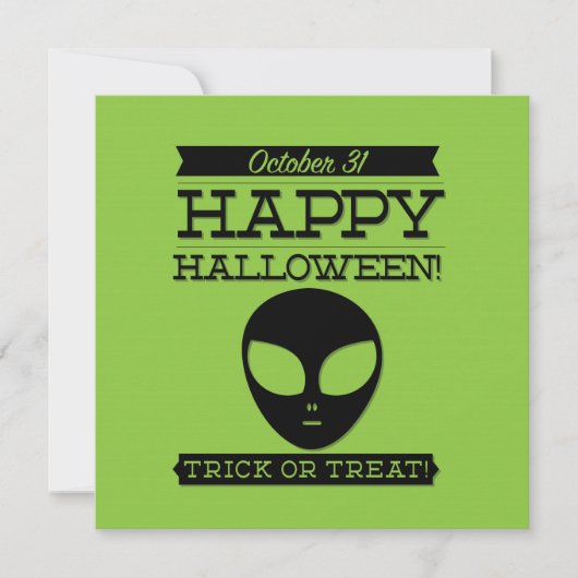 Typografisches Retro Halloween Einladung (Vorderseite)