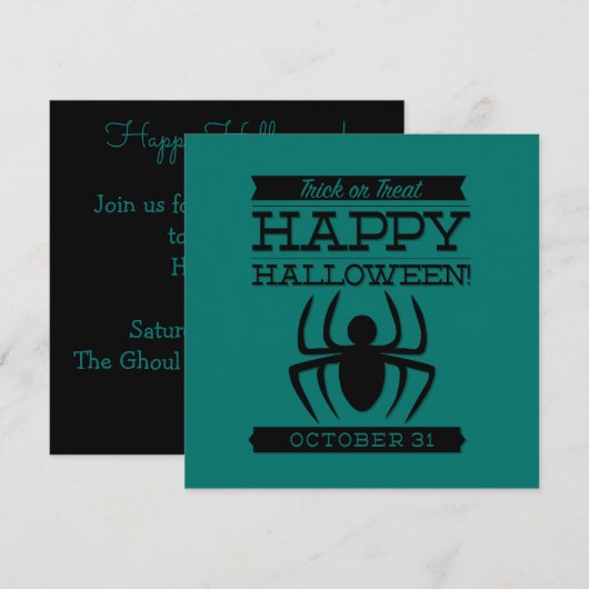 Typografisches Retro Halloween Einladung (Vorne/Hinten)