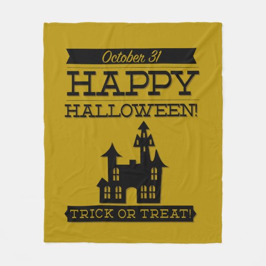 Typografisches Retro Halloween Fleecedecke (Vorderseite)