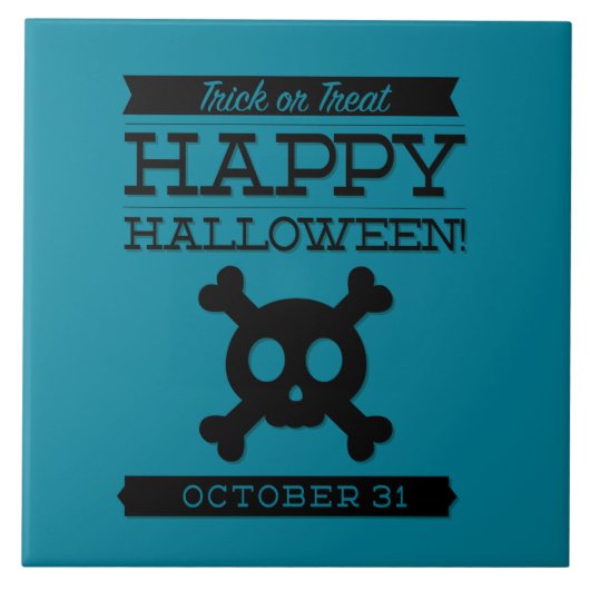 Typografisches Retro Halloween Fliese (Vorderseite)