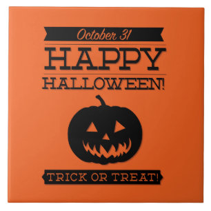 Typografisches Retro Halloween Fliese