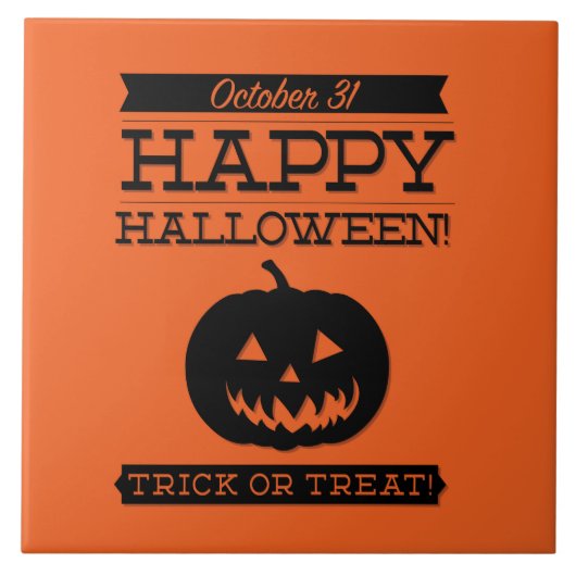 Typografisches Retro Halloween Fliese (Vorderseite)