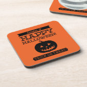 Typografisches Retro Halloween Getränkeuntersetzer (Linke Seite)