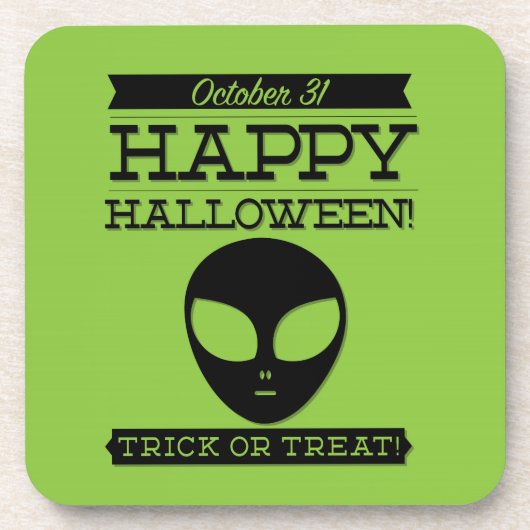 Typografisches Retro Halloween Getränkeuntersetzer (Vorderseite)