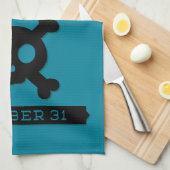 Typografisches Retro Halloween Handtuch (Viertel Falte)