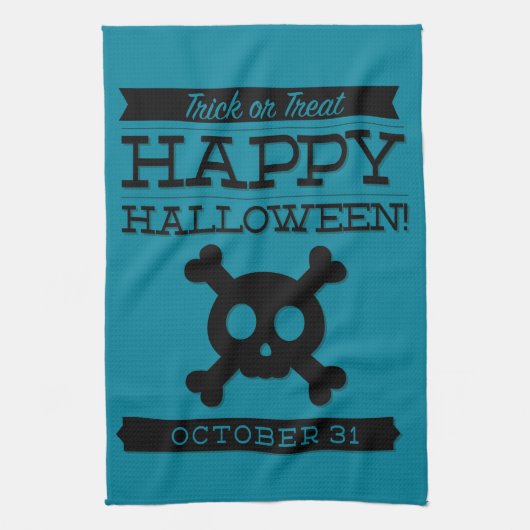 Typografisches Retro Halloween Handtuch (Vertikal)