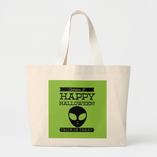 Typografisches Retro Halloween Jumbo Stoffbeutel (Vorne)
