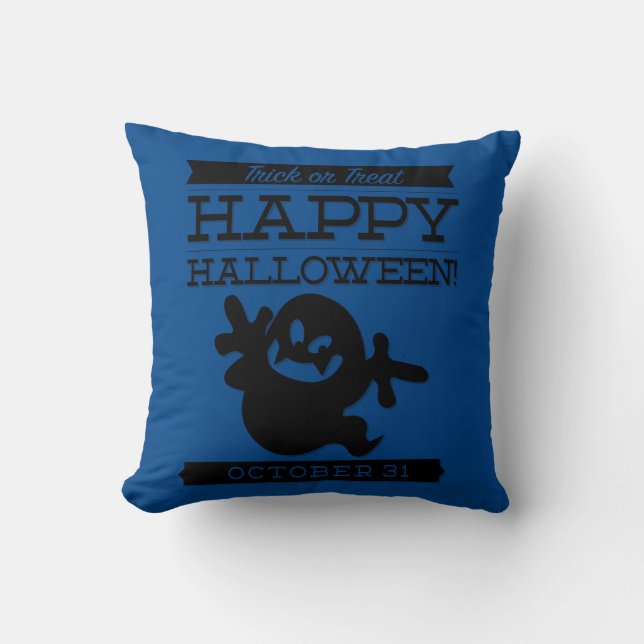 Typografisches Retro Halloween Kissen (Vorderseite)