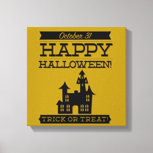 Typografisches Retro Halloween Leinwanddruck (Vorderseite)