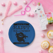 Typografisches Retro Halloween Pappteller (Party)