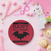 Typografisches Retro Halloween Pappteller (Party)