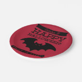 Typografisches Retro Halloween Pappteller (Schrägansicht)