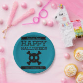 Typografisches Retro Halloween Pappteller (Party)