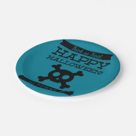 Typografisches Retro Halloween Pappteller