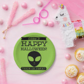 Typografisches Retro Halloween Pappteller (Party)