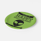 Typografisches Retro Halloween Pappteller (Schrägansicht)