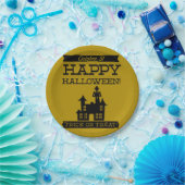 Typografisches Retro Halloween Pappteller (Party)
