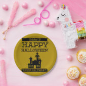 Typografisches Retro Halloween Pappteller (Party)