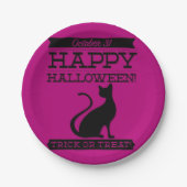 Typografisches Retro Halloween Pappteller (Vorderseite)